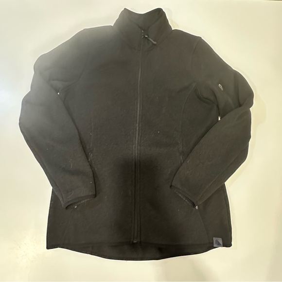 LL Bean Black Full-Zip Fleece Jacket Size Small - Picture 1 of 4